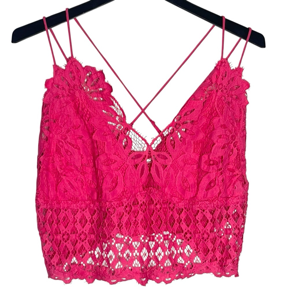 Peach Love California Pink Lace Crop Camisole